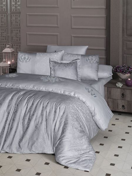 Комплект V.I.P Moonlight с вышивкой V.I.P-16 Mirabel Gri V.I.P-16-Mirabel-Gri-Євро фото