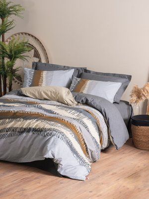 Комплект постільної білизни Cotton Box Toprak Asel Antrasit 200x220 Cbox_010077801 фото
