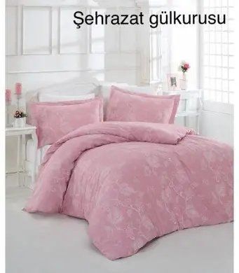 Постельное белье сатин евро размер Altinbasak Sehrazat pembe m013255 фото