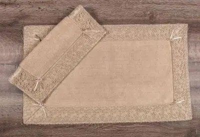 Набір килимків для ванни з мереживом Maco home vals bej McH-21375 фото