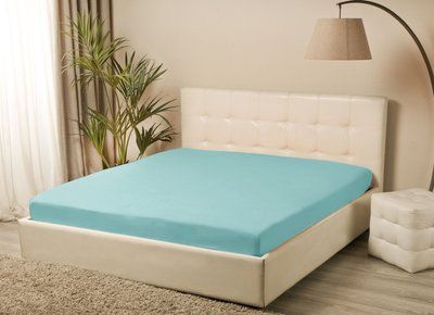 Простыня трикотажная на резинке Iris Home - Бирюзовый 160x200+25 svt-2000022307161 фото
