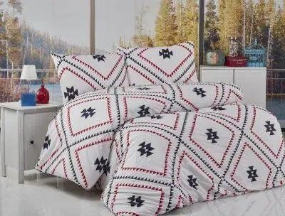 Комплект постельного белья семейный ранфорс BELIZZA kilim kirmizi BLz-687105 фото