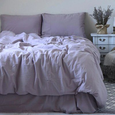 Комплект постільної білизни 200х220 LIMASSO NATURAL VIOLET STANDART hr-ln800412 фото