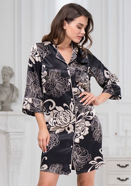 Женский атласный халат на пуговицах "Да Винчи" 8447 Mia-Amore p_s_k_8447 XL (50) фото