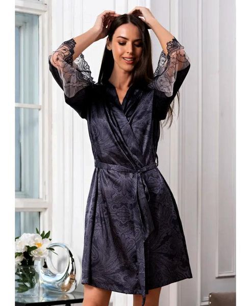 Жіночий шовковий халат Алетта 4443 Mia-Amore L/XL Mia_4443_L/XL фото