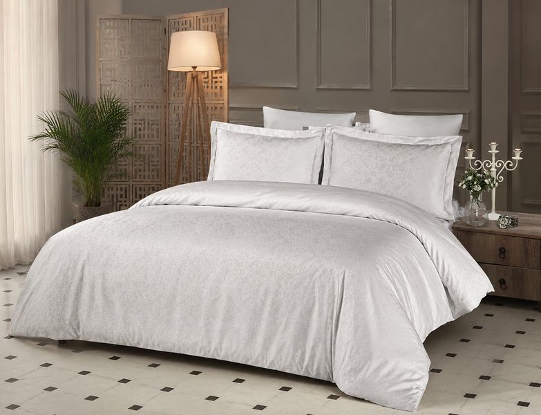 Комплект постільної білизни First Choice Jacquard Satin Lamone JS-146-Lamone-Krem-Євро фото