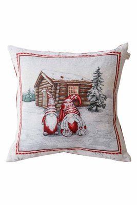 Гобеленова подушка новорiчна Snowfall Парочка гном, 45х45см ПРОВАНС 023810 provence_023810 фото