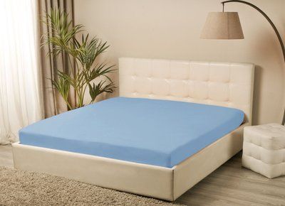 Простыня трикотажная на резинке Iris Home - Голубой 160x200+25 svt-2000022307178 фото