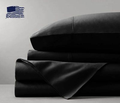 Простирадло Black сатинове Jefferson чорне 200х220 posmar54195 фото