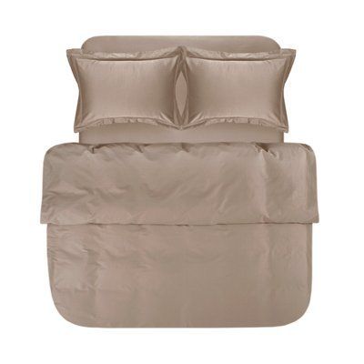 Підковдра з наволочками сатин 300ТС Lotus Home - Carolina бежевий 200x220+50x70 (2) svt-2000022354745 фото