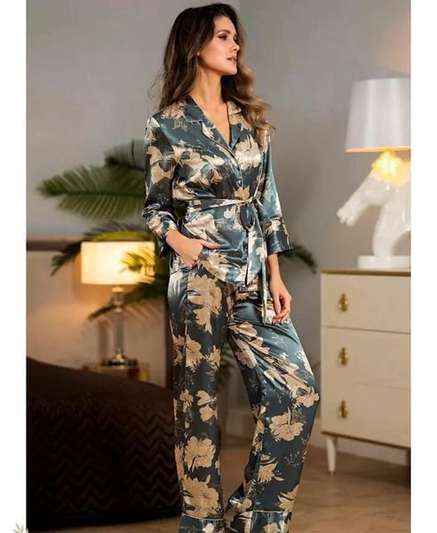 Женская шелковая пижама с брюками Орнелия 3836 Mia-Amore 4XL Mia_3836_4XL фото