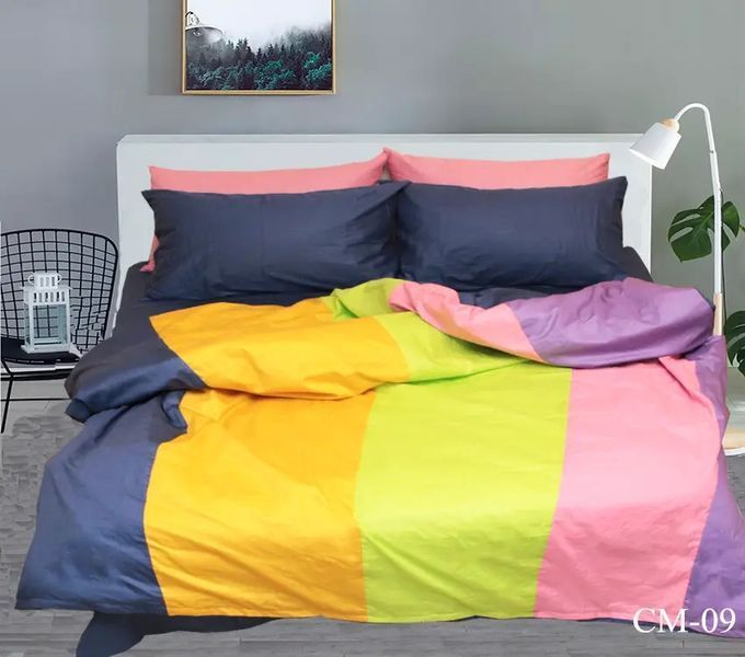 Постельное белье сатин Евро TAG Color mix CM-09 100% хлопок Colormix-083е фото