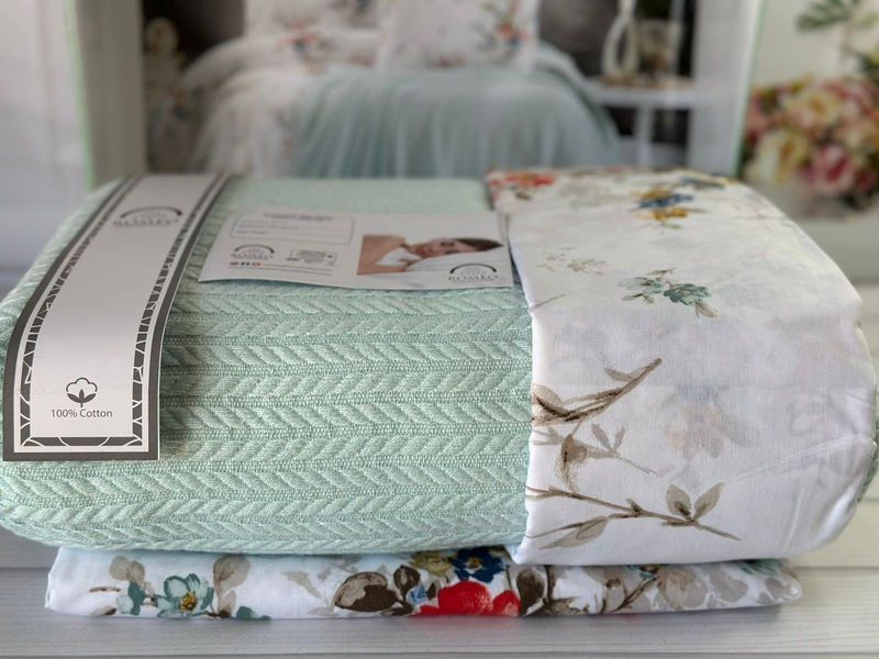 Mint Летний набор с Плед машинная вязка Romeo home Турция Sul-6031 фото