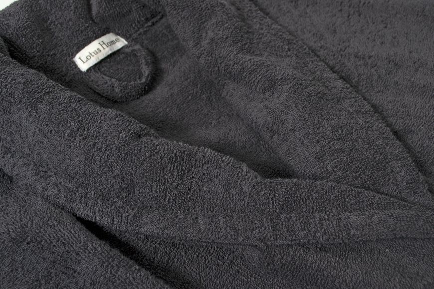 Халат махровий unisex Lotus Home - Basic New Line антрацит 2XL svt-2000022348096 фото