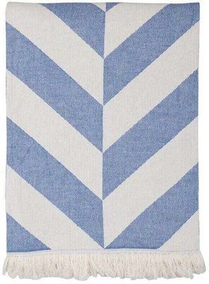 Хлопковый плед Barine Fishbone Denim синий, 130 х 180 см sv2000022118293 фото