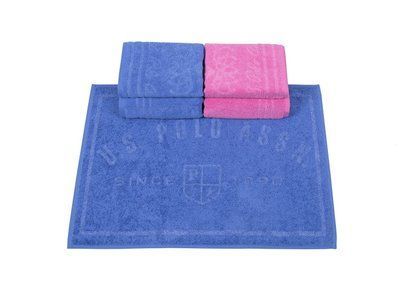 Набір 4 рушники і килимок USPolo Assn - Bradenton рожевий/блакитний 50x100 (2) + 70x140 (2) кил50x70 svt-2000008458597 фото