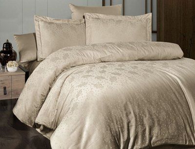 Комплект постільної білизни First Choice Jacquard Satin Marelda JS-153-Marelda-Cappuccino-Євро фото