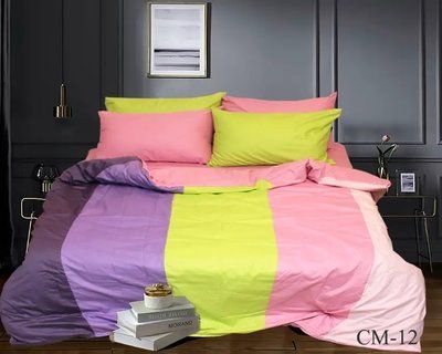 Постільна білизна Євро сатин TAG Color mix CM-12 100% бавовна Colormix-084е фото