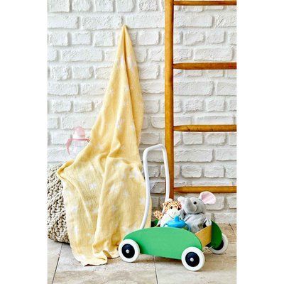 Детское покрывало из пике Karaca Home - Baby star sari желтое 80x120 svt-2000022253772 фото