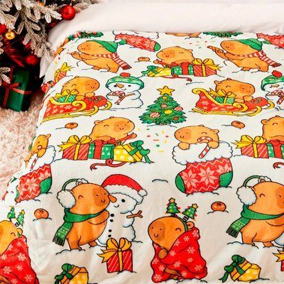 Плед флис Капибарки и снеговики 150x200 см Love You loveyouhome_9118 фото