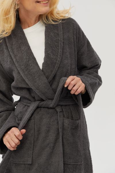 Махровый халат unisex Lotus Home - Basic New Line антрацит 3XL svt-2000022348102 фото