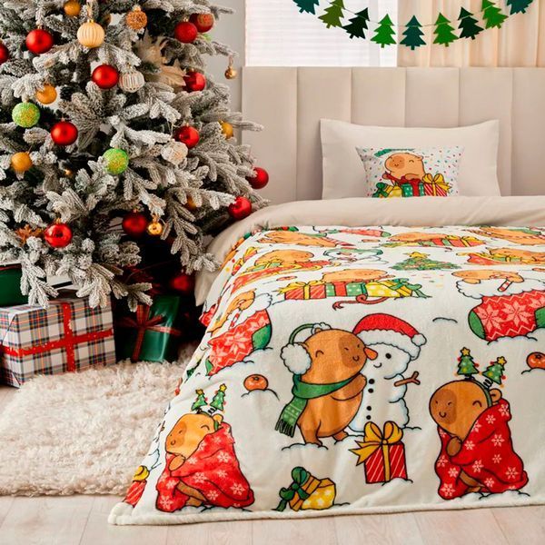Плед флис Капибарки и снеговики 150x200 см Love You loveyouhome_9118 фото