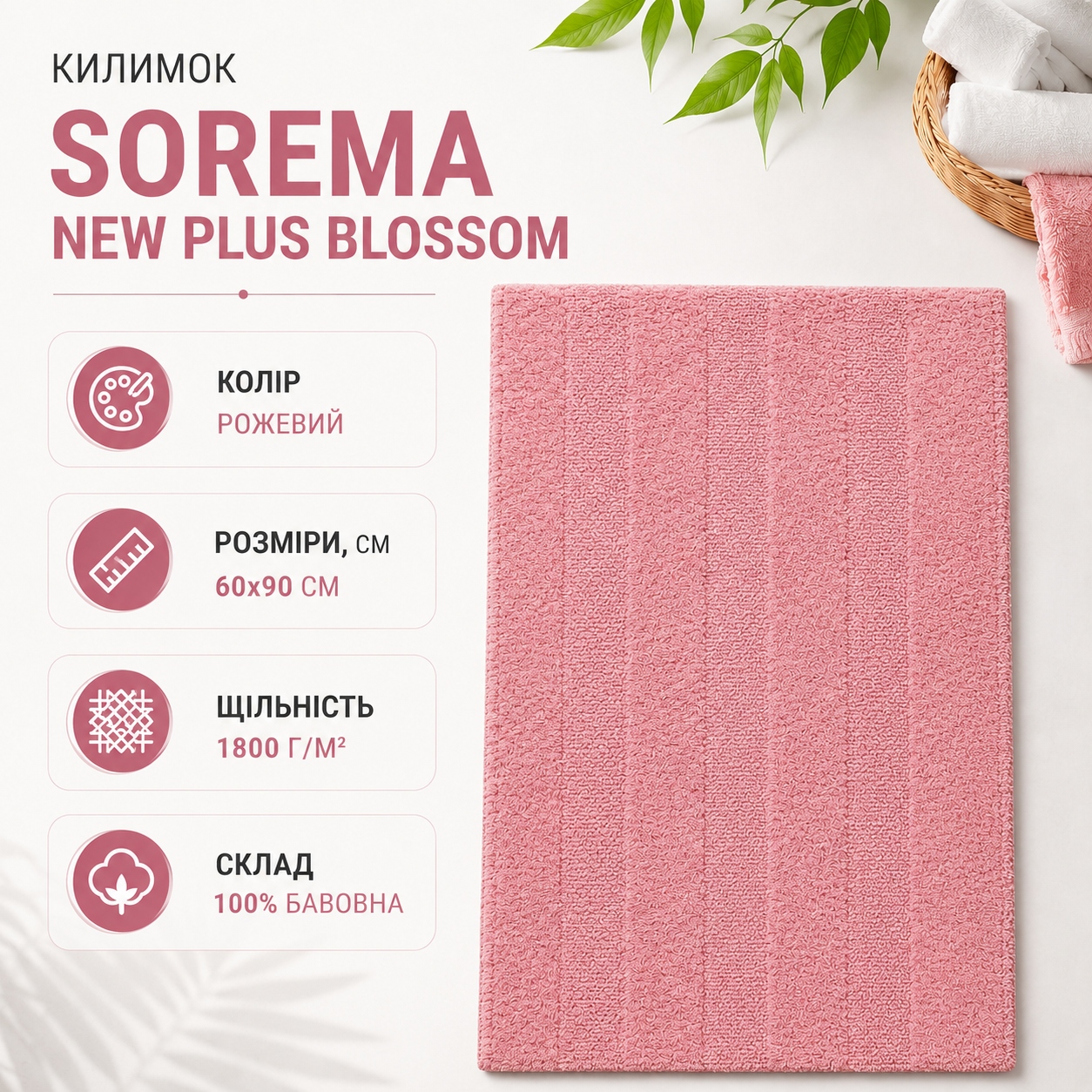 Інфографіка Килимок SOREMA NEW PLUS BLOSSOM