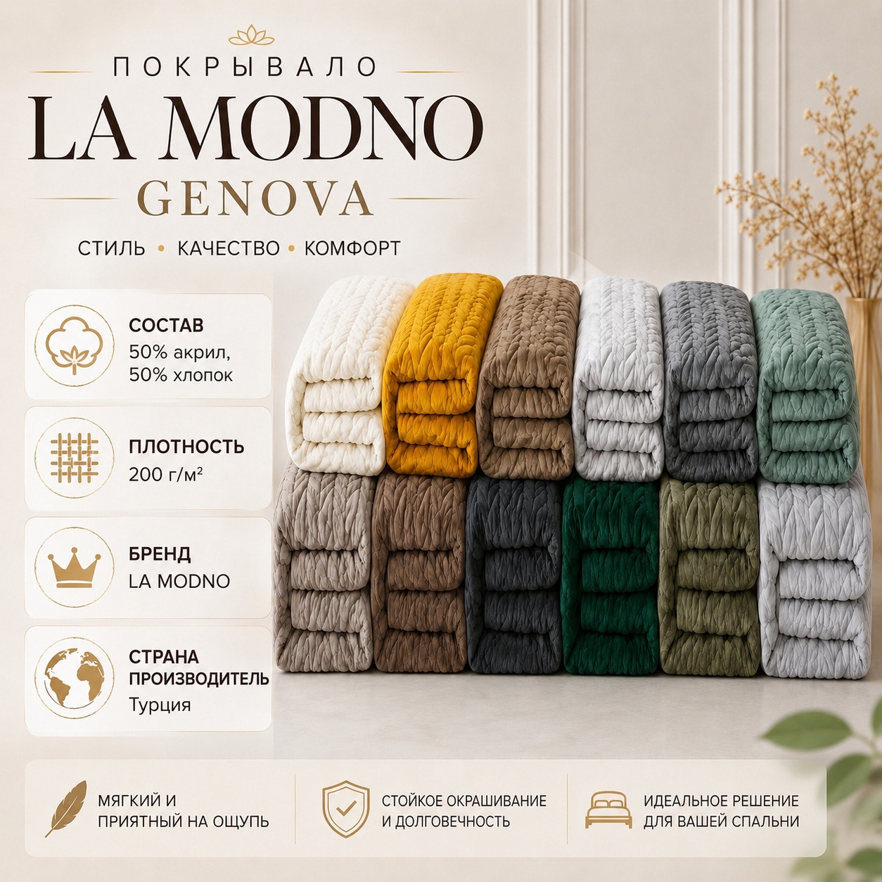 Инфографика Покрывало LA MODNO GENOVA