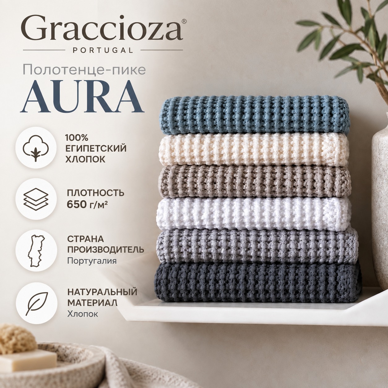 Инфографика Полотенце-пике Graccioza Aura